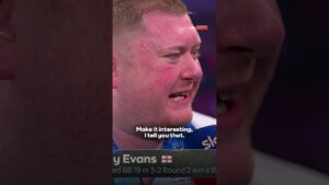 "I'm BOX-OFFICE" 🍿 Ricky Evans reacts after defeating James Wade! #darts #shorts