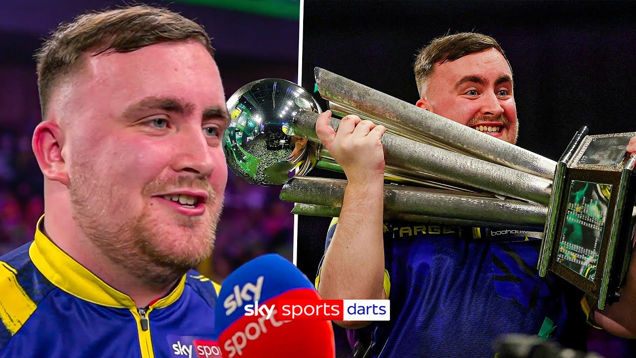 Luke Littler REACTS to winning the 2026 World Darts Championship against Gian van Veen 🏆