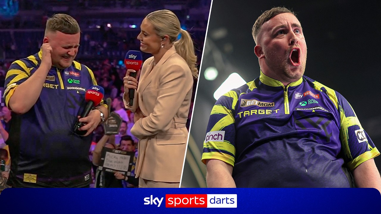 Luke Littler reacts to closing gap on Jonny Clayton in Liverpool